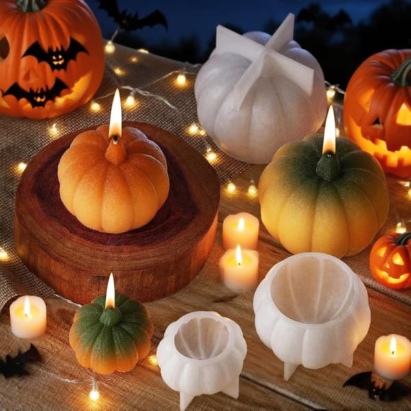 Halloween silikonformar pumpaformar ljusdekoration (Pe)