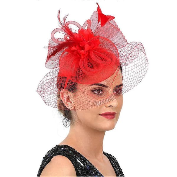 Fascinator-hatt cocktailhåraccessoar för kvinnor och flickor bröllop teparty (Peng)