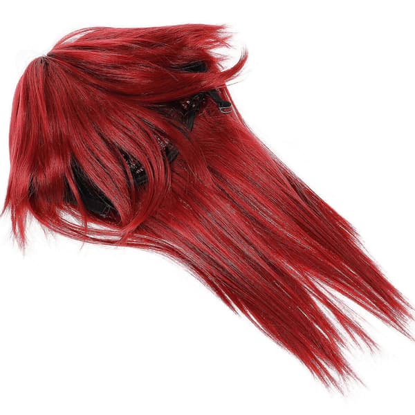 Rosy peruk lång cosplay-peruk för kvinnor hållbar högtemperaturtråd (Peng)