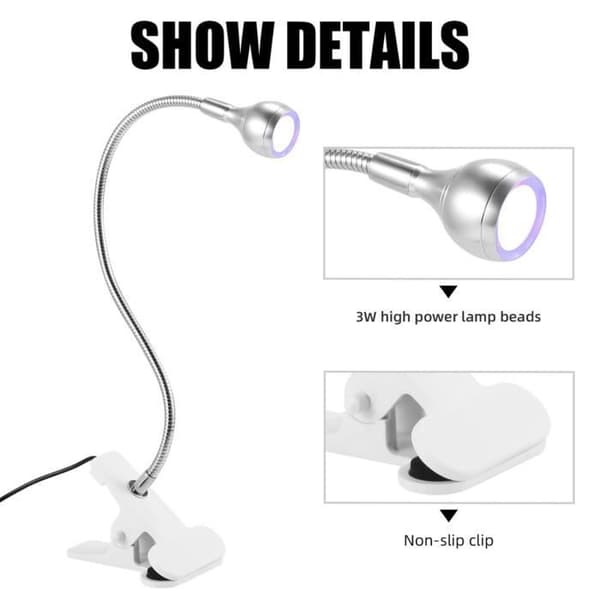 UV negletørrerlampe - Professionel - Justerbart hoved - Hovedfarve: Hvid (Pe)