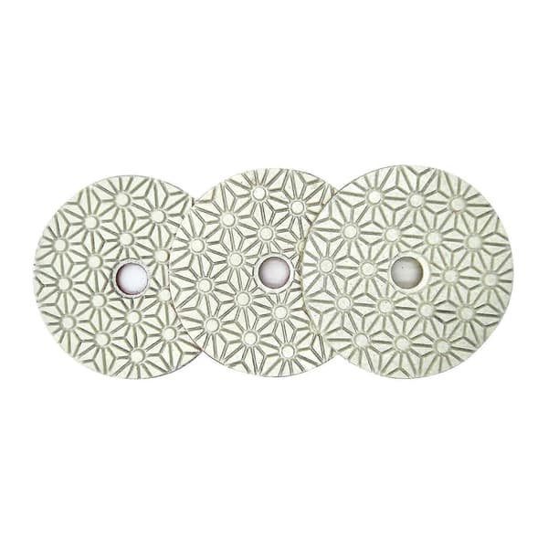 3st/set 100mm Torra/våta 3-stegs polerplattor Granitpoleringsverktyg (PE)