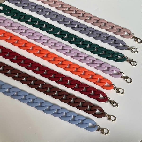 Mobilhandledsrem i matt akrylkedja 60 cm (Peng) Multicolor Matte Dark Pink