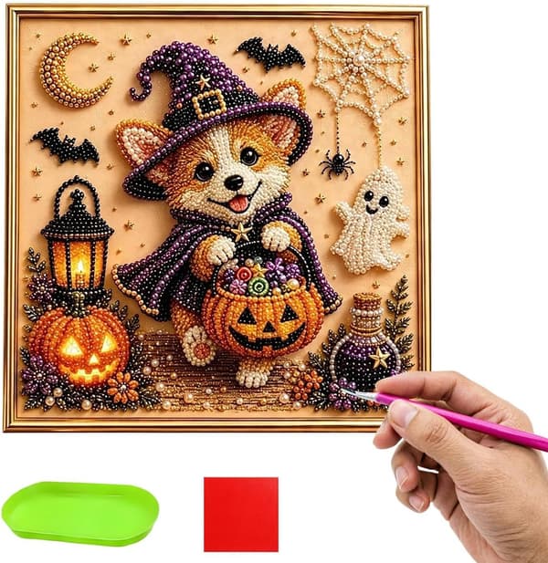 Halloween-aavekoiran helmikoriste seinälle (Pe)
