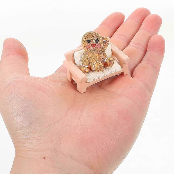 Jule-peberkagepynt sæt Resin minifigurer kompatibel med hobbyprojekter 7 stk. (Peng)