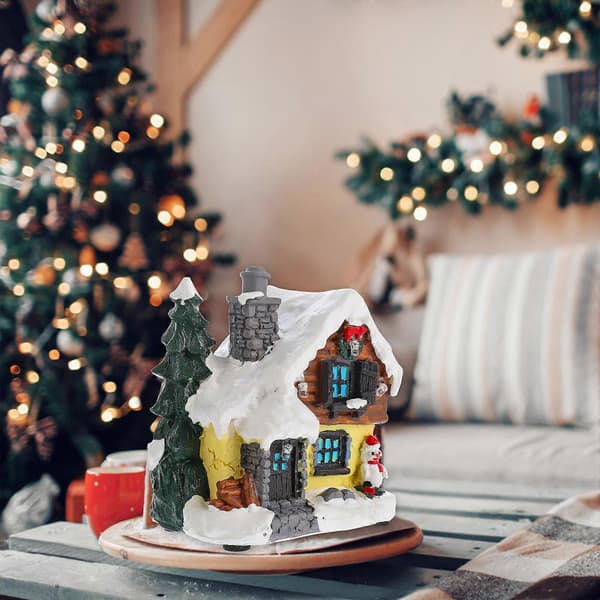 Mini-chalet i harts för festlig juldekoration (Peng)
