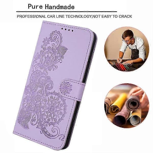 Samsung Galaxy A22 4G Plånboksfodral med handledsrem - PU-läder Flip Cover, kortplatser, stativ & magnet (PE)