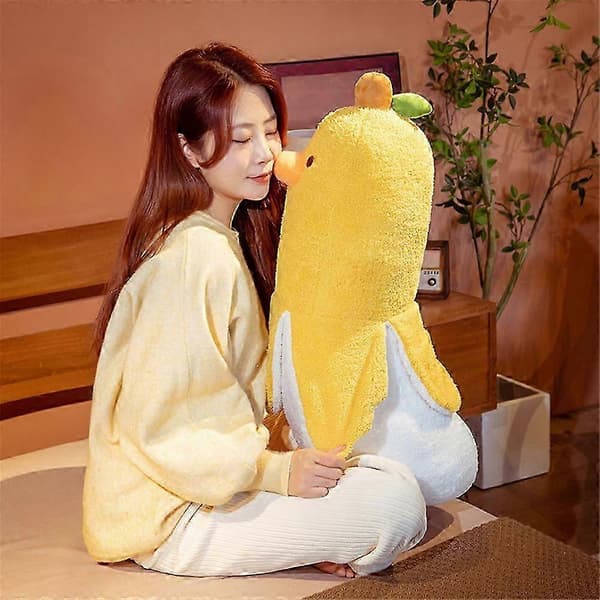 Söt tecknad banan-gosedjur, perfekt som kramkudde-present för barn (Peng) 50cm Yellow