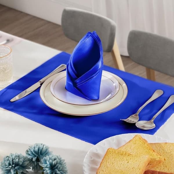 Bløde, vaskbare servietter i polyester til bryllupper, fester, banketter (12 stk.) - Hvid - 30 x 30 cm (Pe)