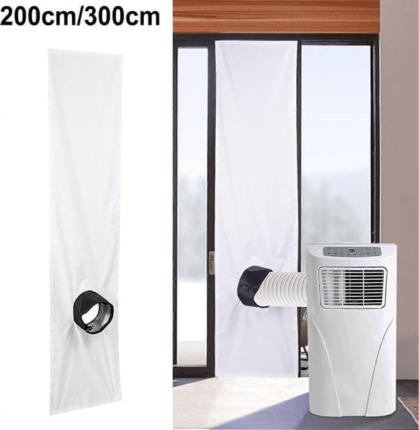 Bærbart aircondition vinduesforseglingssæt, hvid polyester, energibesparende, universel pasform (Peng)
