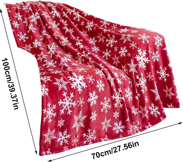 Snöflingsmönstrad flanellfilt för soffa, 50x60 tum (Pe)