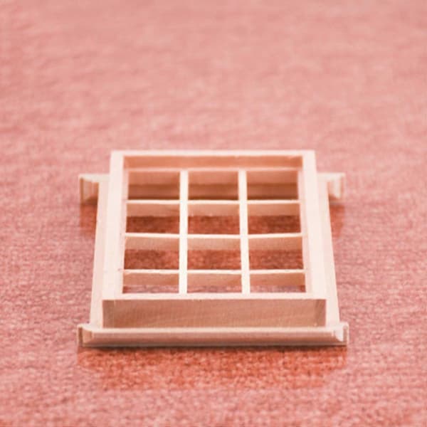 Miniatyrfönsterramar i trä för dockhusdekoration, 5-pack (Peng)