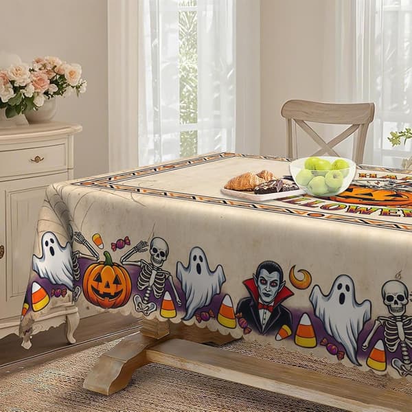 Påkostad Halloween-bordsduk 152x220cm (Pe)