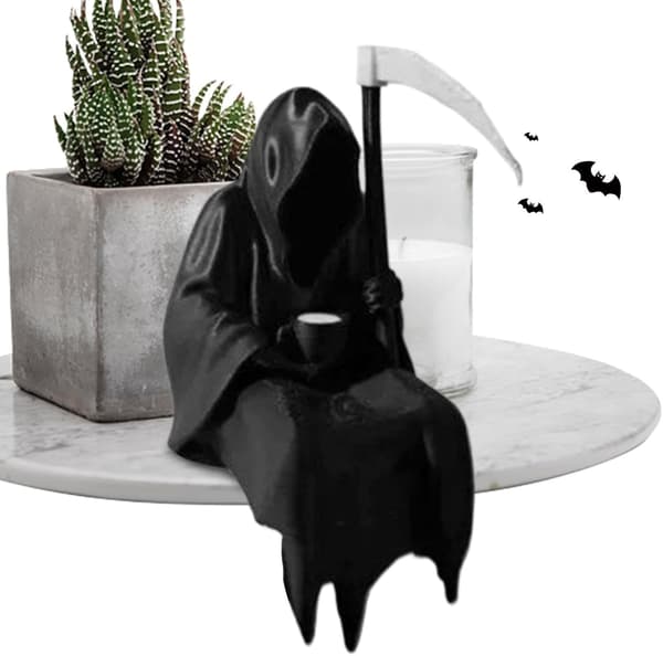 Skelett Halloween-dekoration som håller en kopp (Pe)