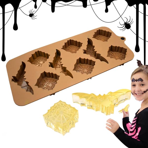 Halloween fladdermus silikonformar och pumpaformset - Kit för att göra tårta, godis, tvål (Pe)