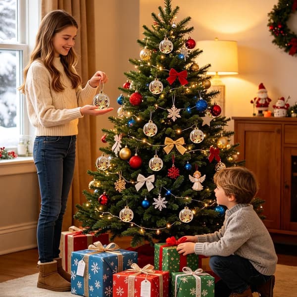 Julelysende LED-pynt med batterier - Dekorationer til hjemmets stue (Pe)