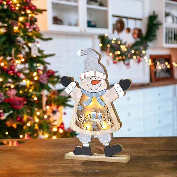 LED Træ Juleborddekoration Feriebutik Vinduespynt (Pingvin) Snowman