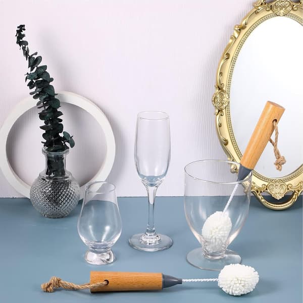 Glasbørste til rengøring af champagne- og whiskyglas med stilk (Pe)