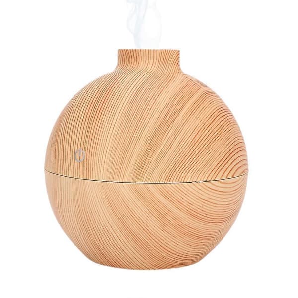 130ml USB LED Mini Eterisk Oljediffusor Kontorsskrivbord Luftfuktare (Peng) Light Wood