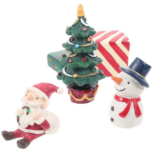 Miniatyrfigurer i harts, 4-pack julset för dekoration (pingvin)