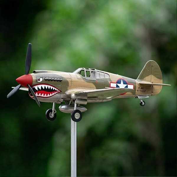 Hajmund Vindfløj Krigsfly Have Vindspinner Skulptur (Peng)