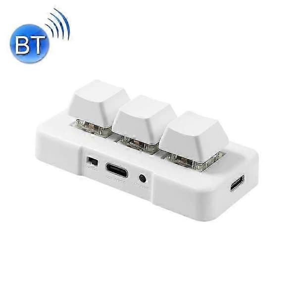 MK321BT Bluetooth 5.1 3-knappars anpassningsbar makro-knappsats för spel och kontor (Peng) White