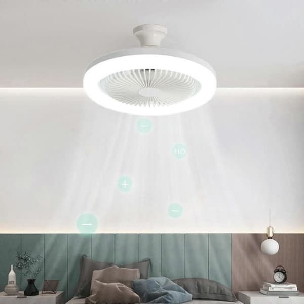 Kattotuuletin valolla - ZHANDD - Malli E27 - 30W - LED - Valkoinen (Pe)