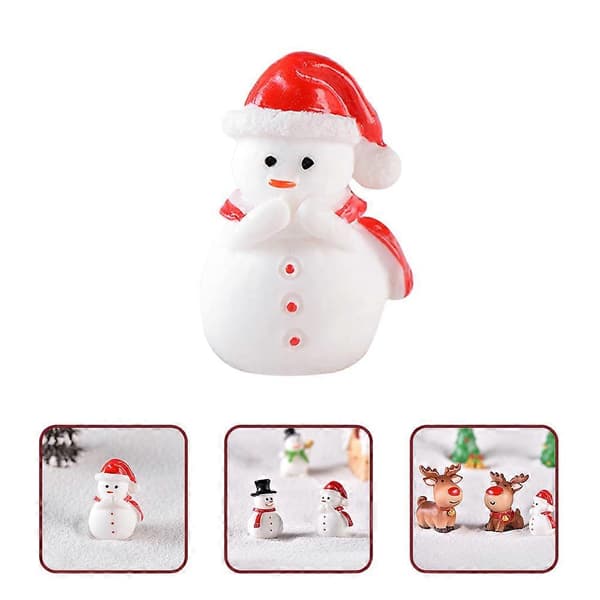 Mini snögubbe julfigur för dekoration 20 st röda prydnader (Peng)