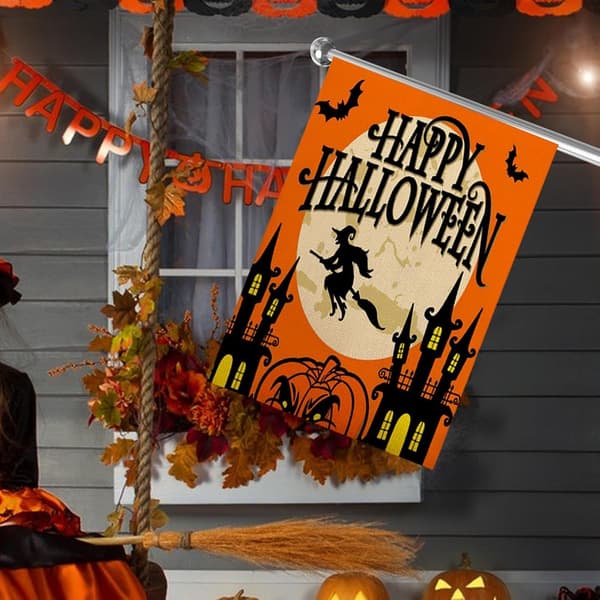 Halloween Pumpa Häxa Banner 30x45cm Dubbelsidig (Pe)