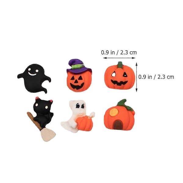 50 stk. Halloween hobby-pynt i harpiks, Halloween-tema charms til DIY-projekter (Peng)