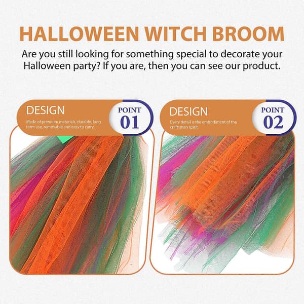 Halloween-häxkvast dekorativ häxkvast för rollspel (Peng)