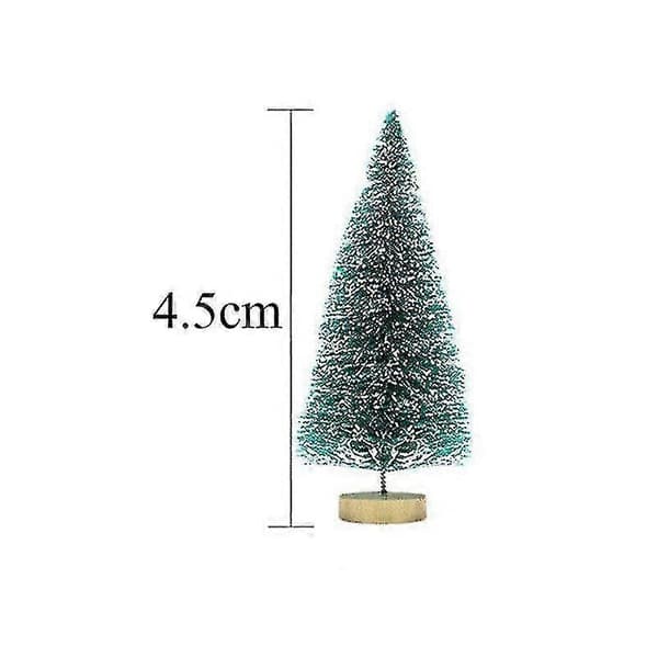 24 st Mini Julgran Konstgjord Tall Mini Sisal Flaskborste Snöfrostad Gran (Peng) Silver