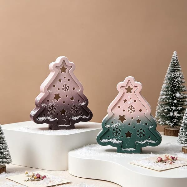 Julgransform i silikon med snöflinge- och stjärndesign (Pe)