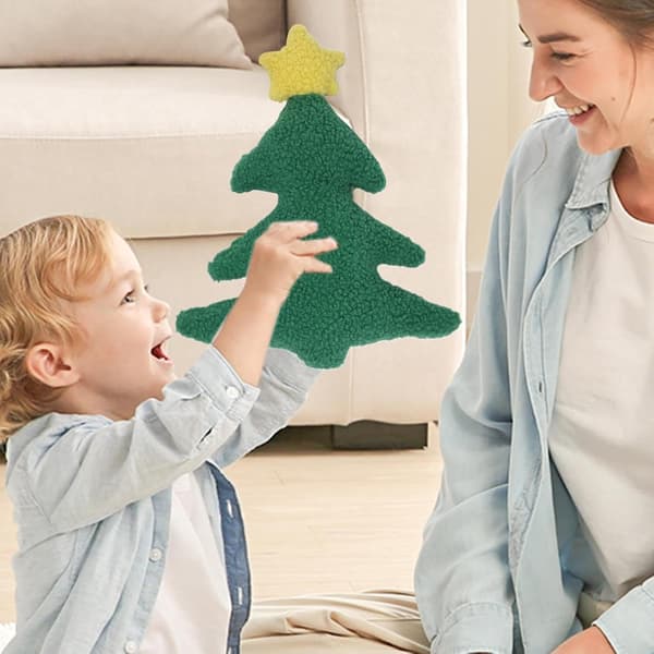 Juletræspude til børns lur, blød og plysset, ét stykke (Pe)