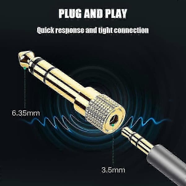 Hörlursadapter 3,5 mm hona till 6,35 mm hane (PE)