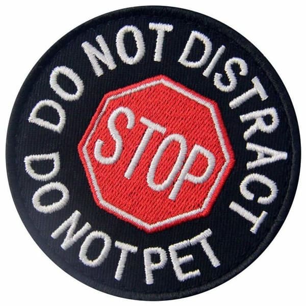 Palveluskoiran merkki - Erä 2, Monivärinen, Stop do not distract brodeerattu tarranauha - Patch Nonely (Pe)