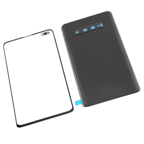 Bakre glaspanel och yttre glaspanel för Samsung S10+ Plus (Svart) (Peng) 5 5