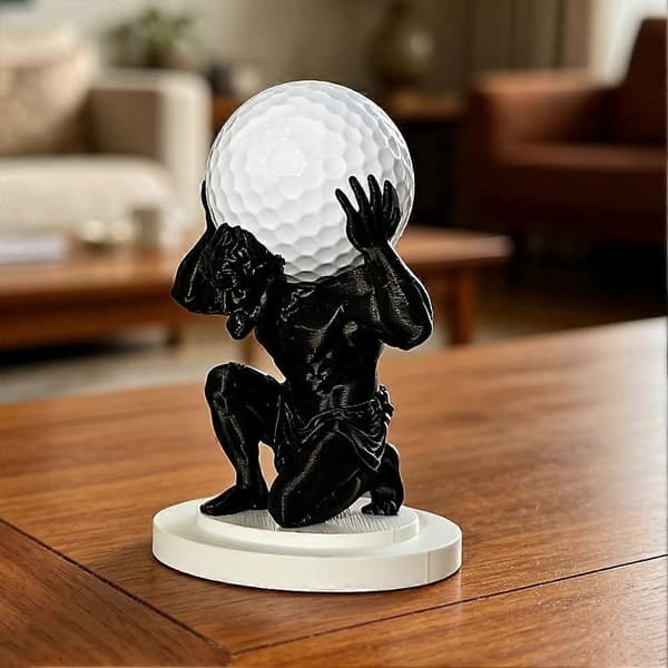 3D-printat golfbollsställ för en golfboll Myth Man bollhållare (Peng) B