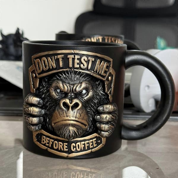 Gorillakaffemugg i harts, mångsidig dekoration för cafévisning (Peng) Style A