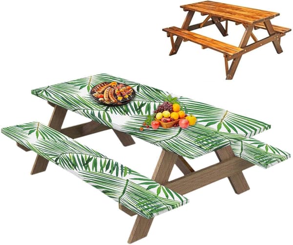 Återanvändbara picknickfiltar med bänköverdrag, maskintvättbara (Pe)