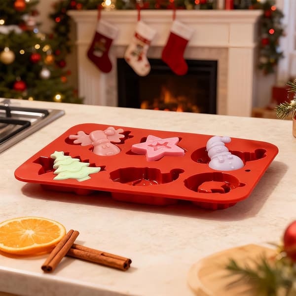 Vendbare silikone juleforme Non-Stick Nem afstøbning Genanvendelig (Pe)