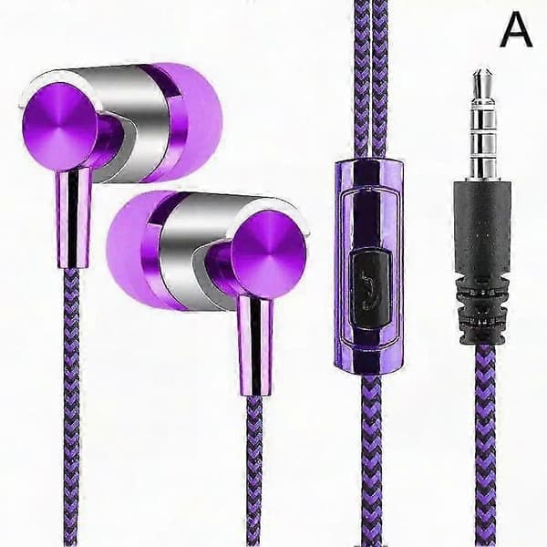 In-ear flätade trådbundna hörlurar 3,5 mm universellt in-ear-headset med flätad sladd (Peng) 10