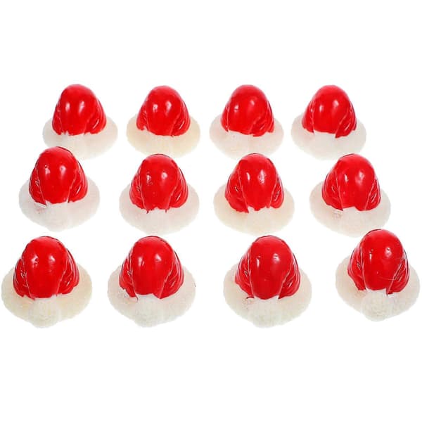 Julepynt Resin Mini Julehatte-pynt til 12 stk. dekoration (Peng)