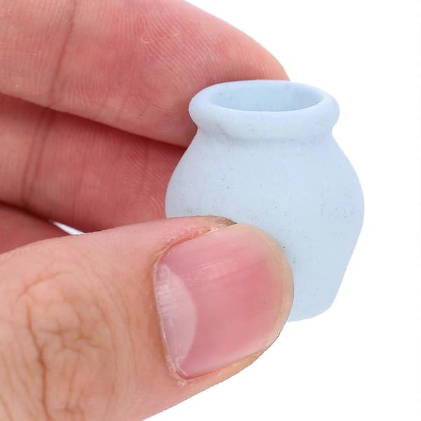 6 stk. miniature møbelmodel keramisk vase til dukkehusindretning assorteret (Peng)