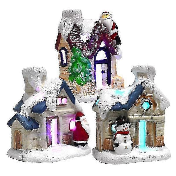 Julby med LED-belysning snöhus juldekoration (Peng)