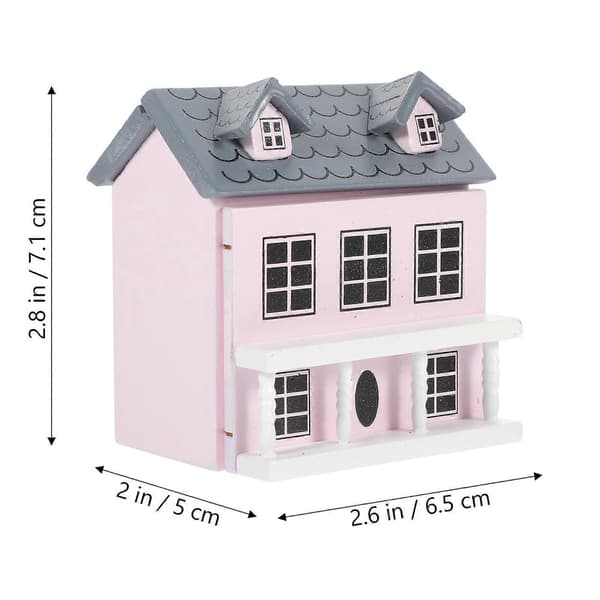 Miniatyrhusprydnad Trädekor för hemmet Rosa mikrolandskap (Peng)