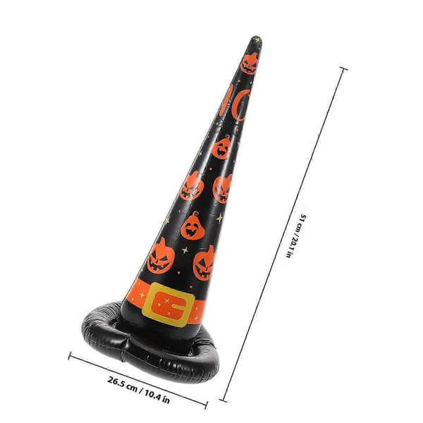 Oppusteligt heksehat-ringspil 1 sæt plast til Halloween-karneval (Peng)