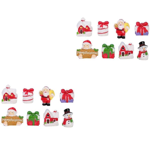 16 stk. miniature julepynt i harpiks til festlig dekoration (Peng)