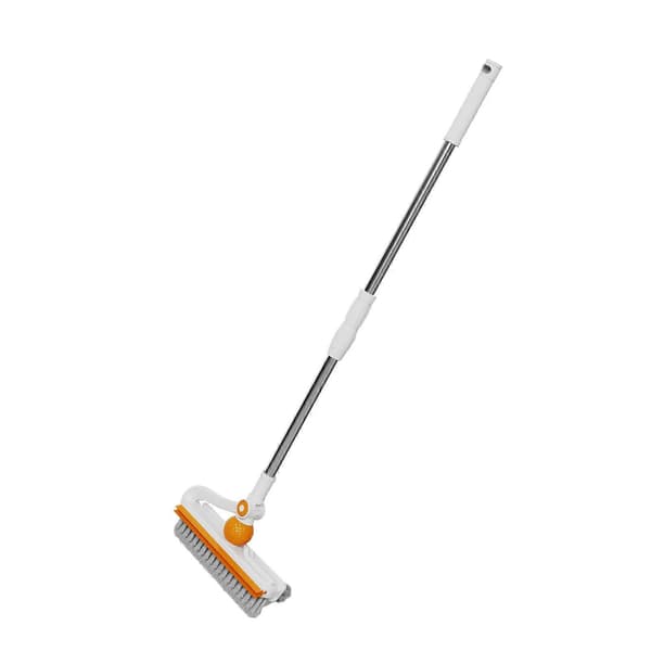 Golvborste med långt skaft för rengöring av uteplats, badrum, garage och kök (Peng) Simple White