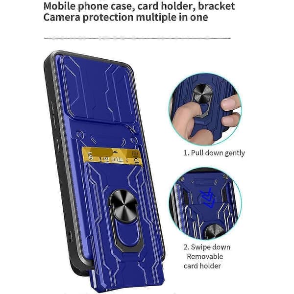 Til Redmi Note 14 4G (164,84 mm) Cover PC + TPU Telefonbagside med støttefod og kameraskydelåg - (Peng) Multicolor Sapphire