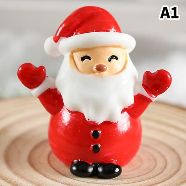 Mini julepynt Julemand havedekoration sne landskabsmodel ornament (Peng) A3